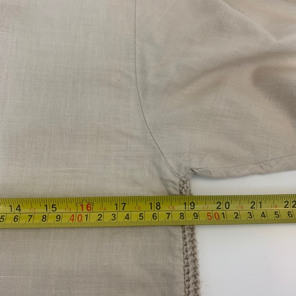 Lindsey Blake Vintage Women's Top S Beige Cotton Classic Cable Knit Collared - Picture 3 of 7